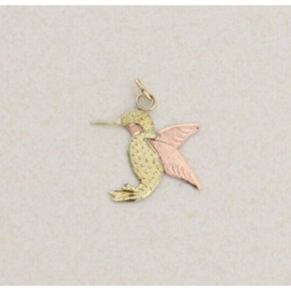 Pendant Only 10k Yellow Gold & Rose Gold Hummingbird Pendant Black Hills Gold - Picture 1 of 6